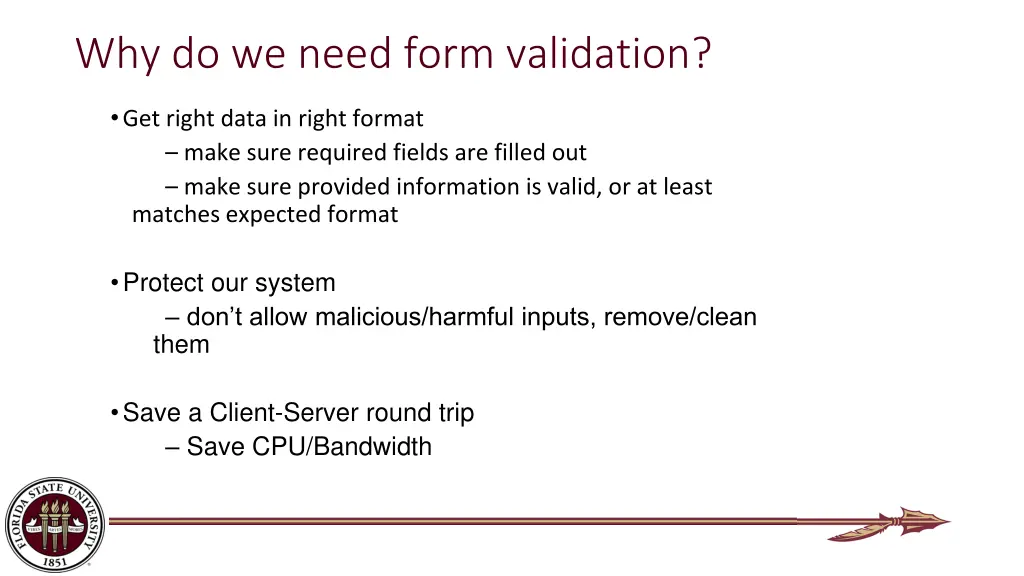 why do we need form validation