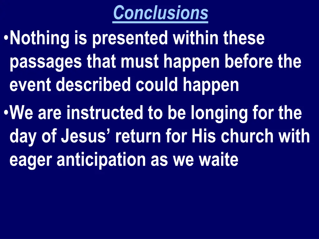 conclusions