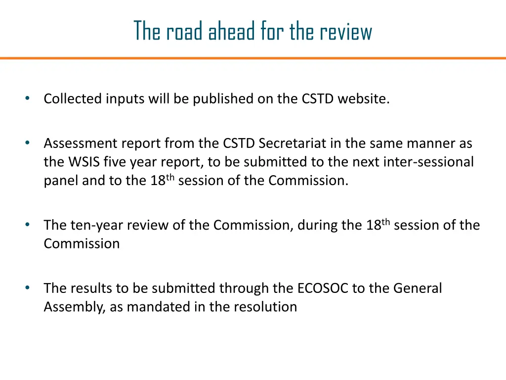 the road ahead for the review