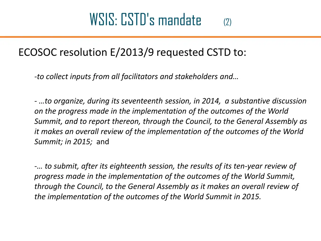 wsis cstd s mandate 2