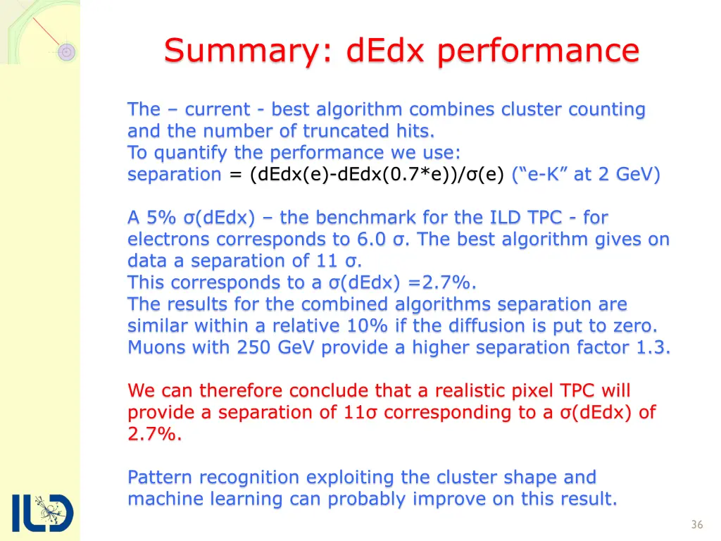 summary dedx performance 1
