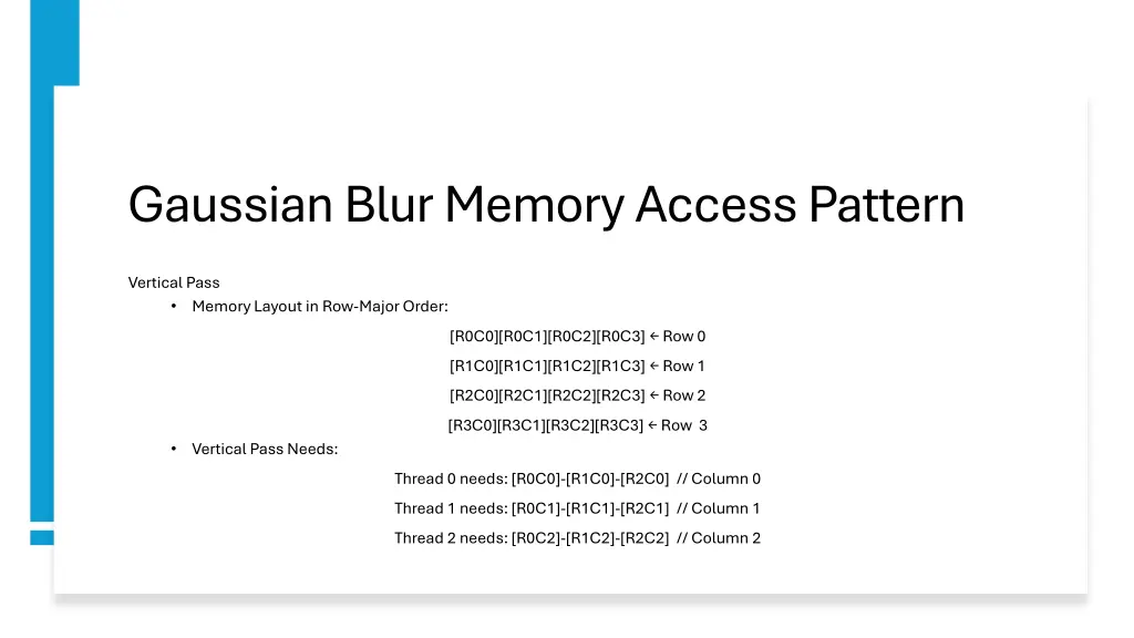 gaussian blur memory access pattern 1