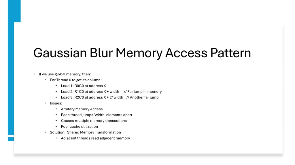 gaussian blur memory access pattern 2