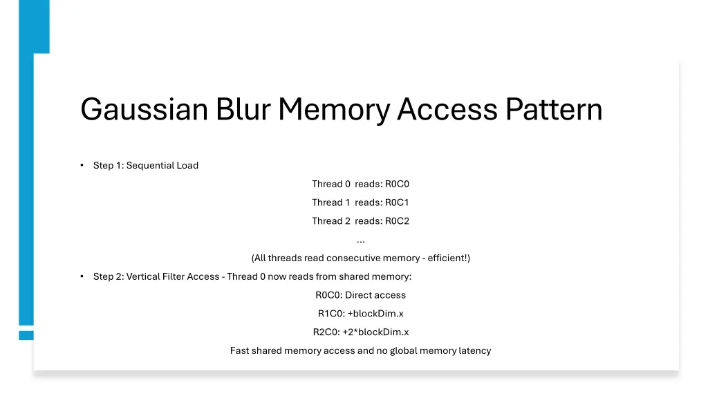 gaussian blur memory access pattern 3