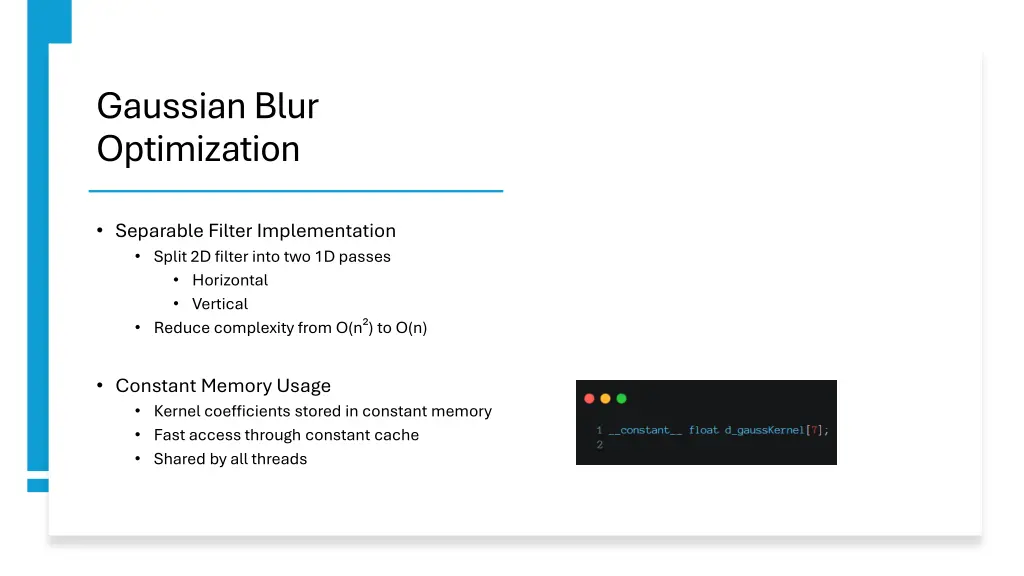 gaussian blur optimization