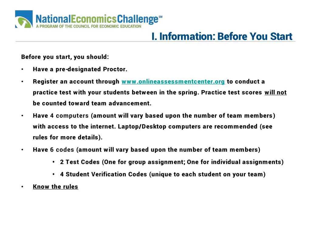 i information before you start