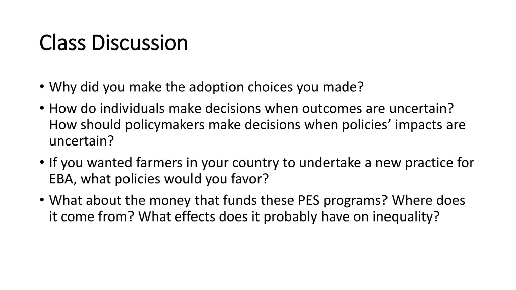 class discussion class discussion