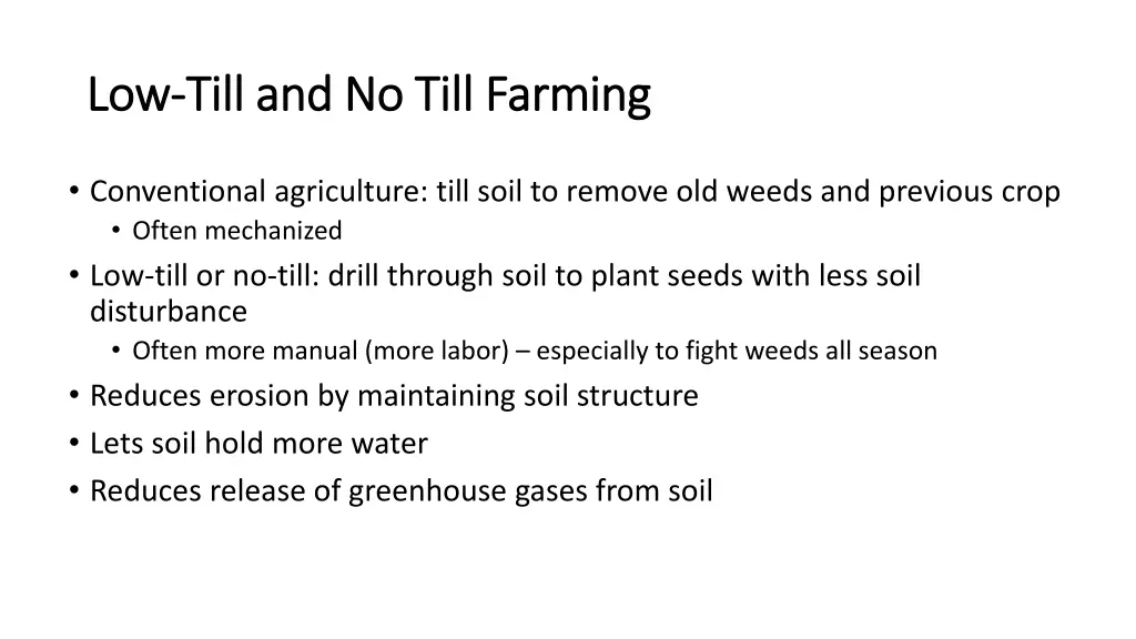 low low till and no till farming till and no till