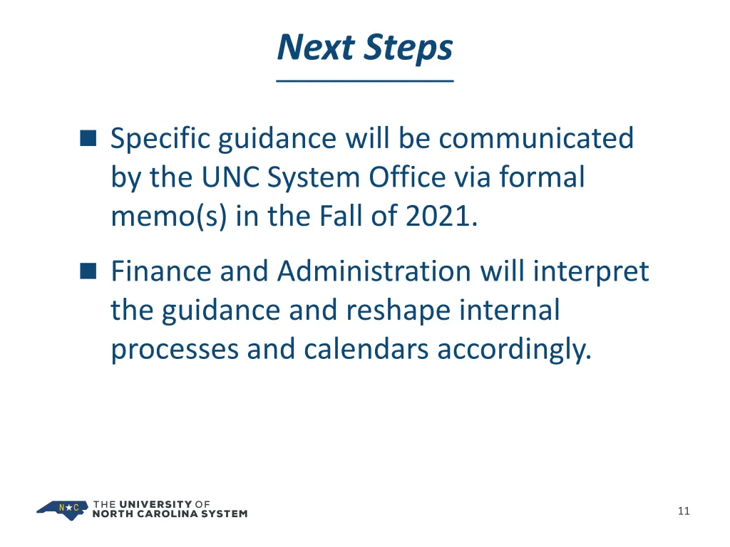 next steps