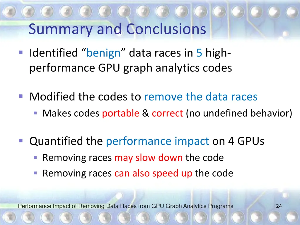 summary and conclusions