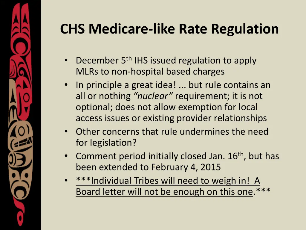 chs medicare like rate regulation