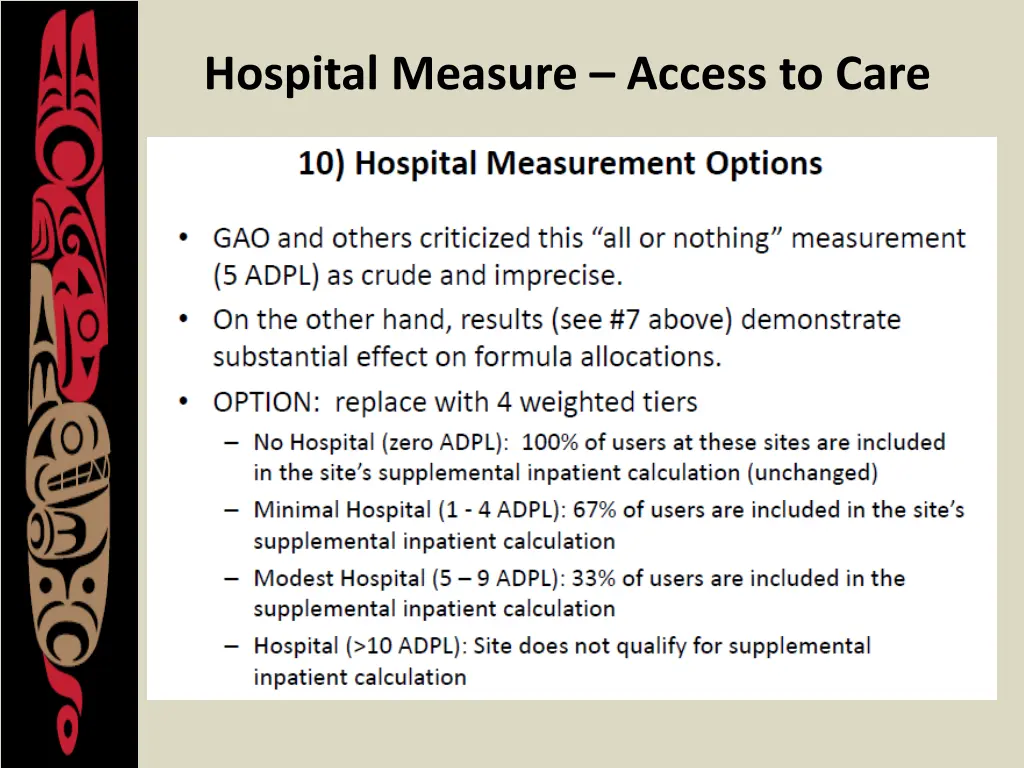 hospital measure access to care