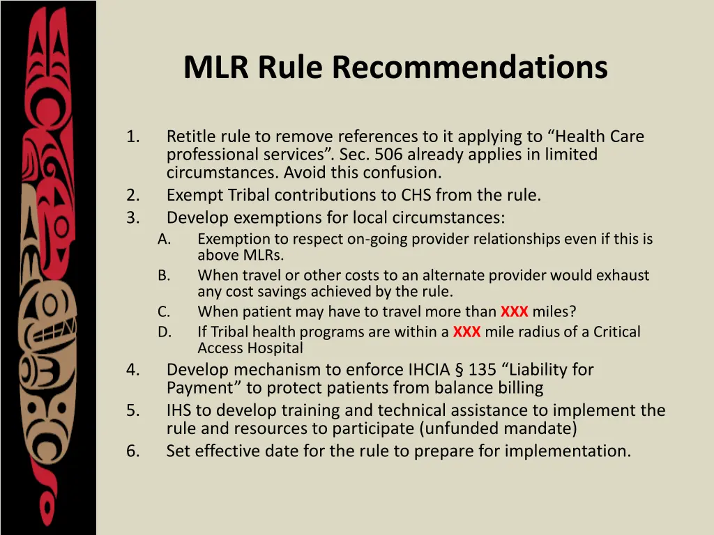 mlr rule recommendations