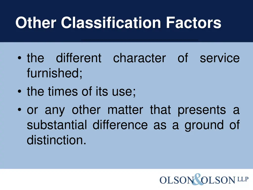 other classification factors