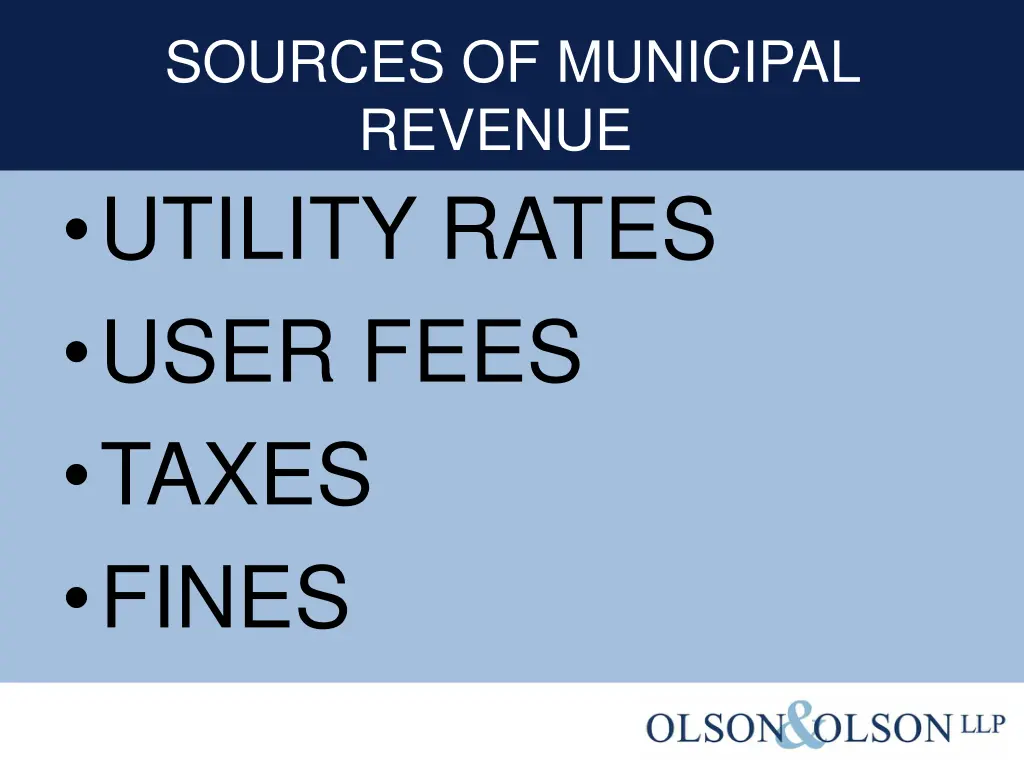 sources of municipal revenue utility rates user