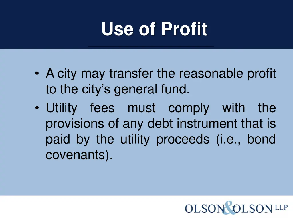 use of profit