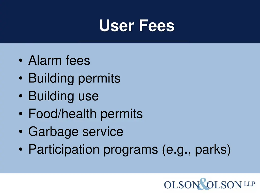 user fees
