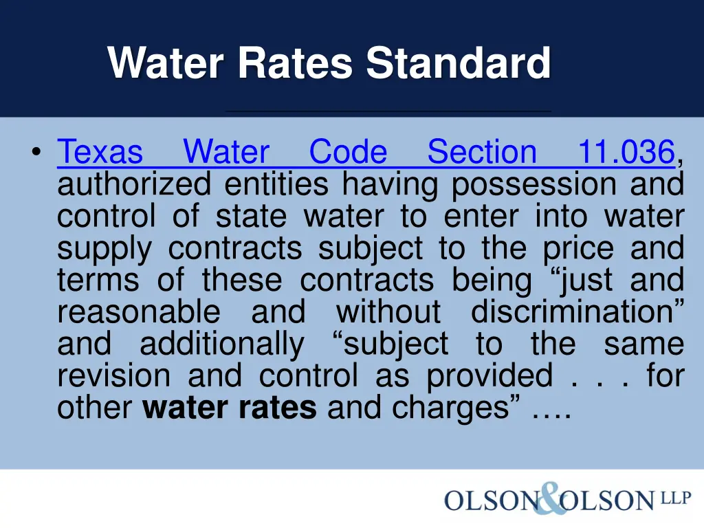 water rates standard