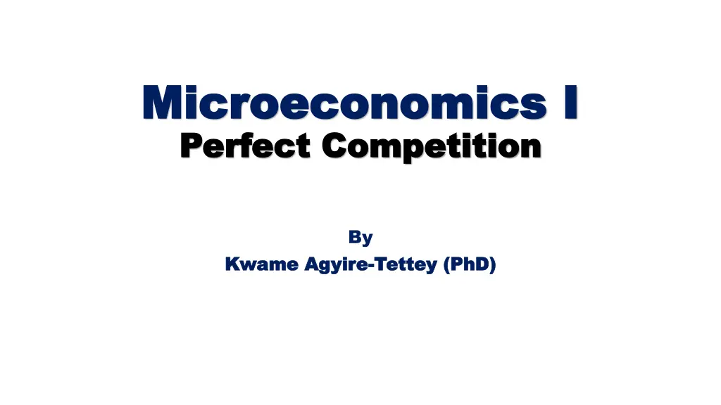 microeconomics i microeconomics i perfect