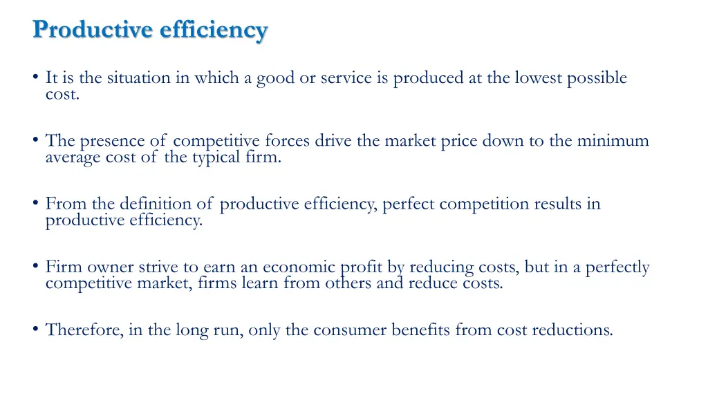 productive efficiency