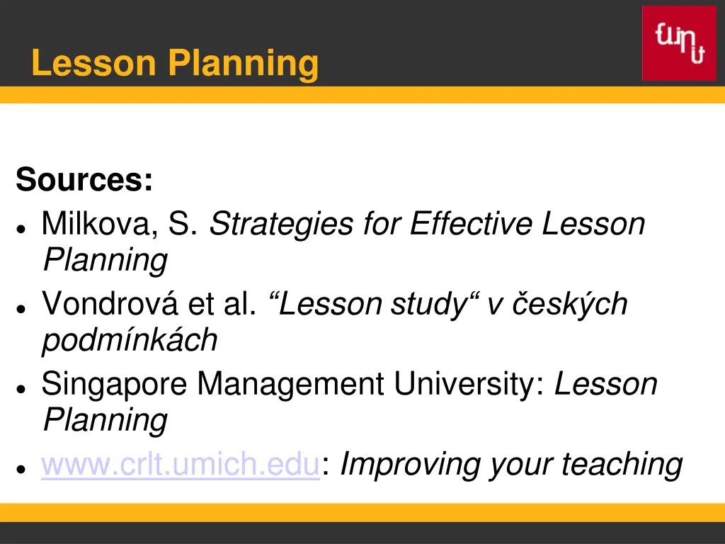 lesson planning