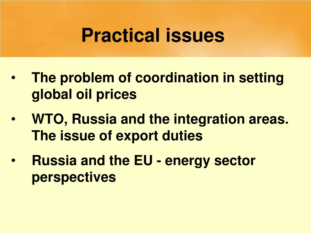 practical issues