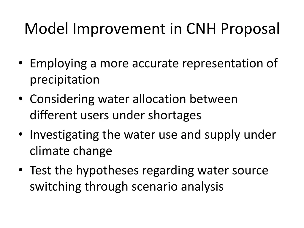 model improvement in cnh proposal