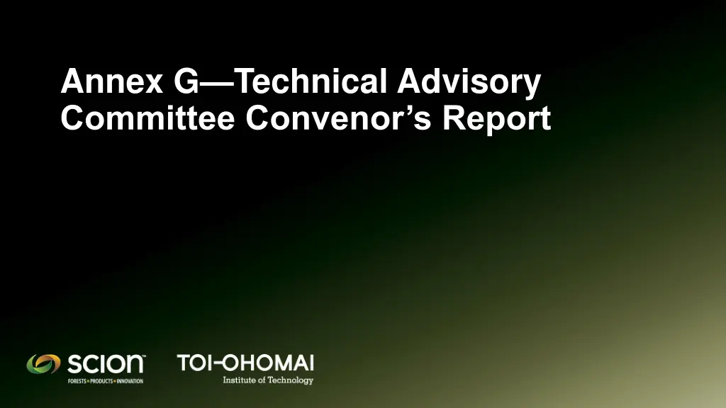 annex g technical advisory committee convenor
