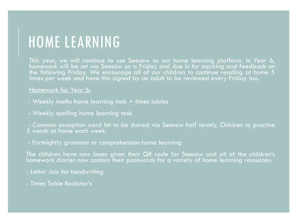 home learning
