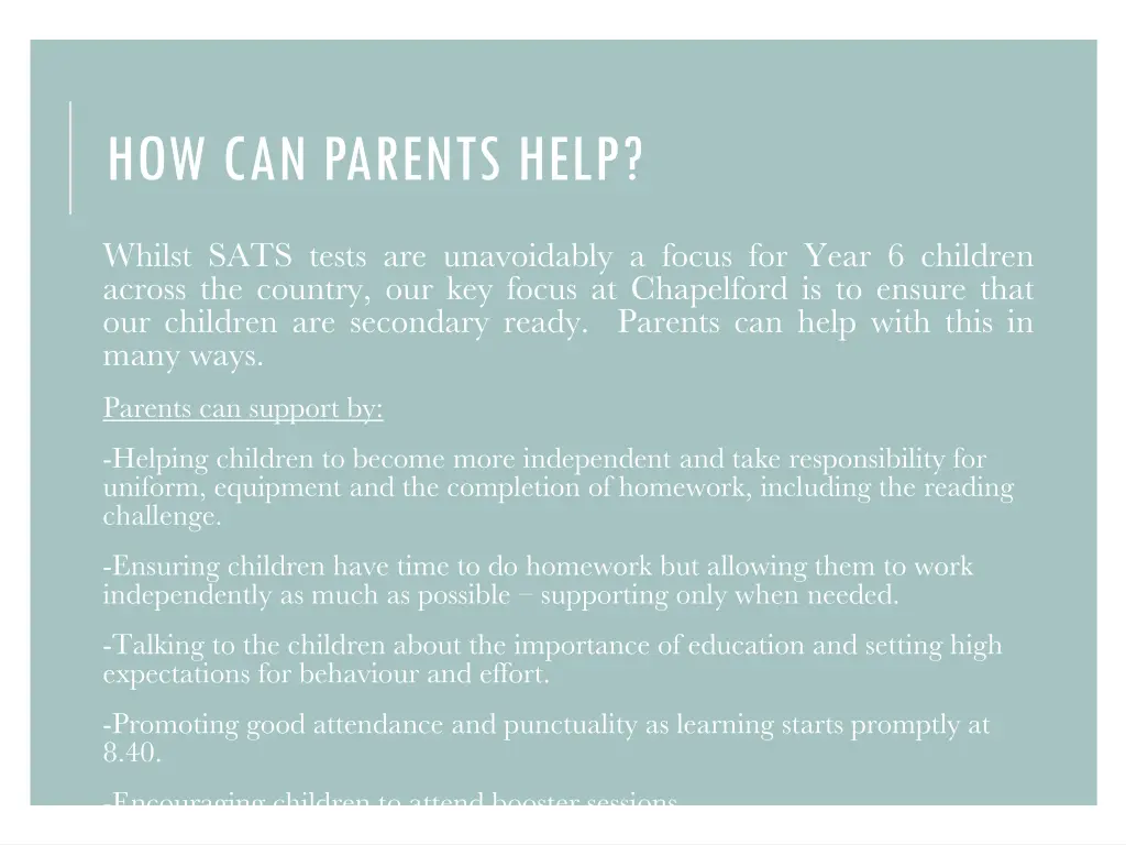 how can parents help