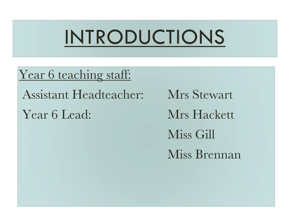 introductions