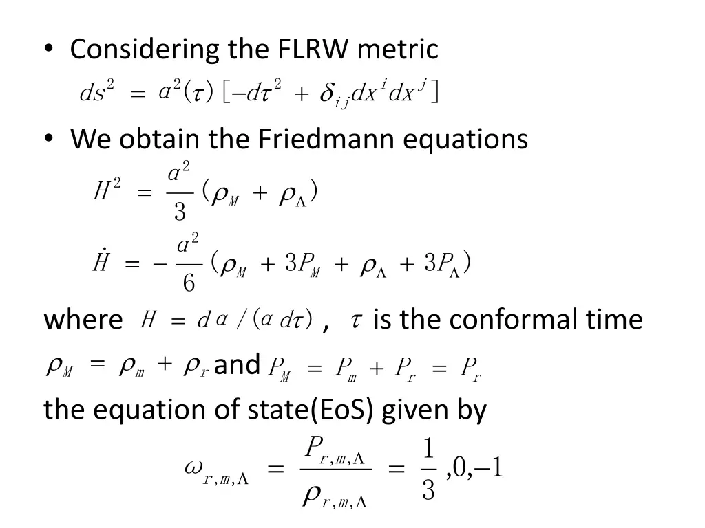 considering the flrw metric ds