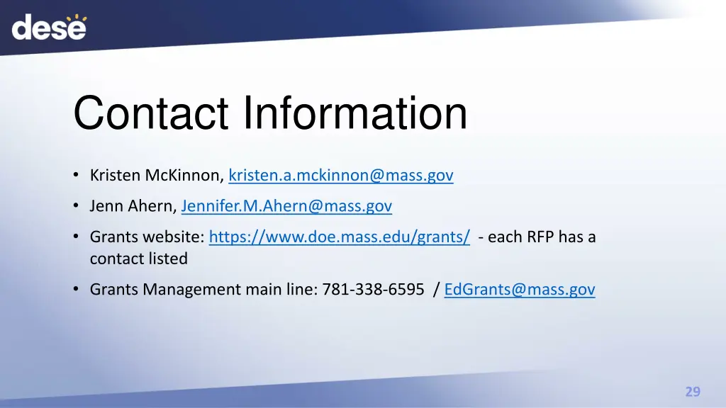 contact information