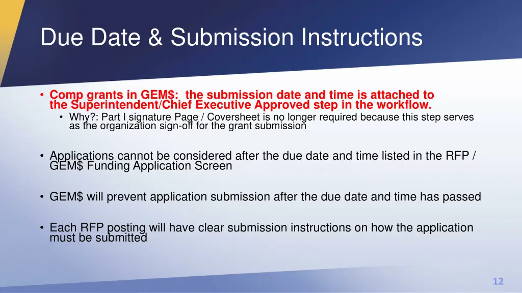 due date submission instructions