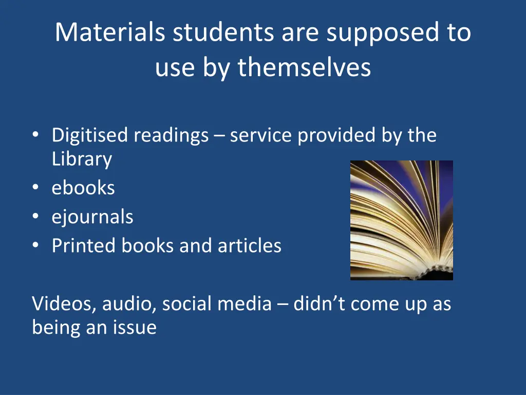 materials students are supposed