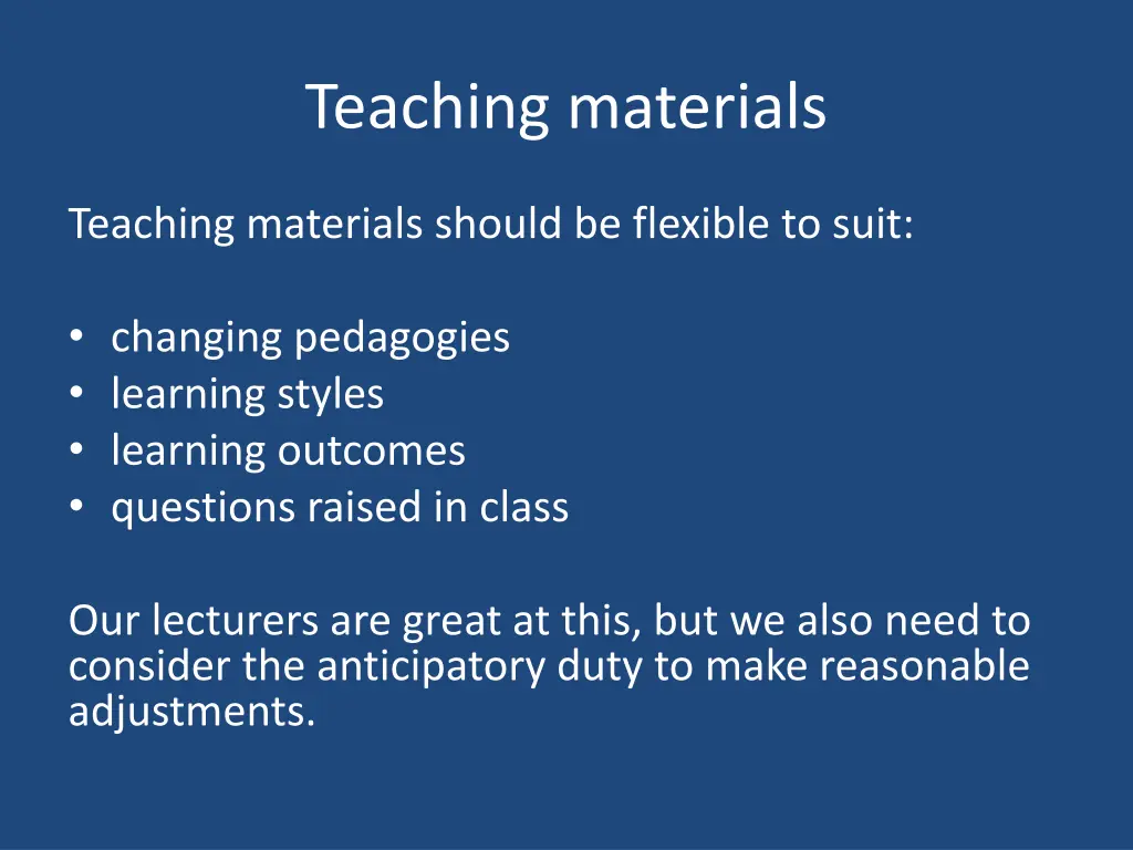 teaching materials