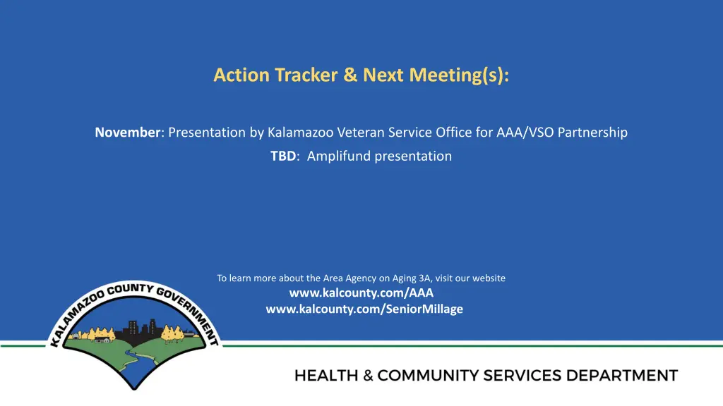 action tracker next meeting s