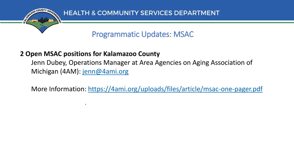 programmatic updates msac programmatic updates