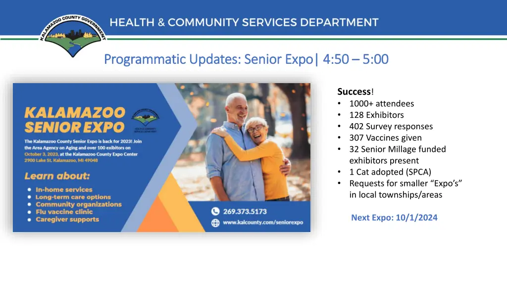 programmatic updates senior expo