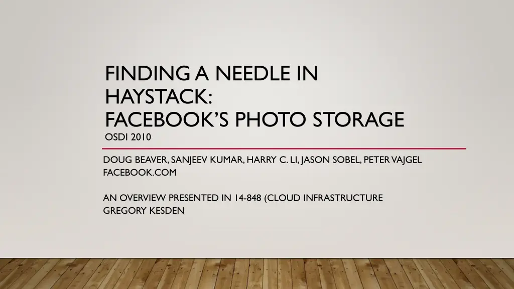 finding a needle in haystack facebook s photo