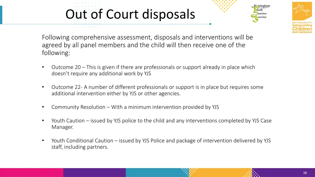 out of court disposals