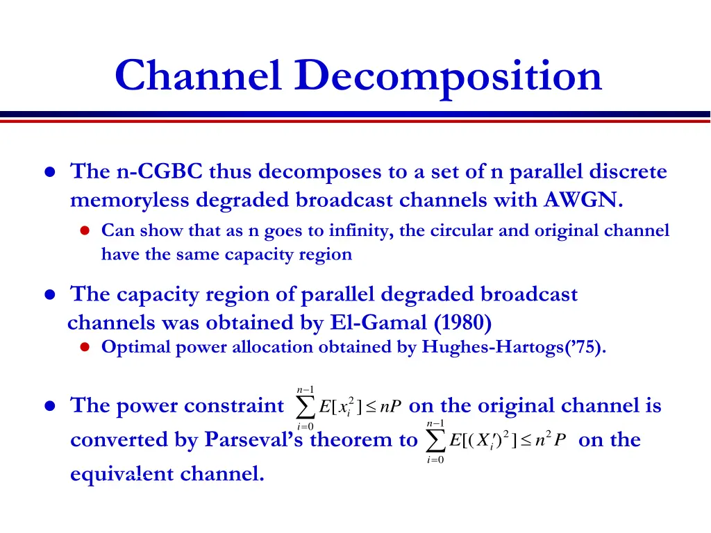 channel decomposition