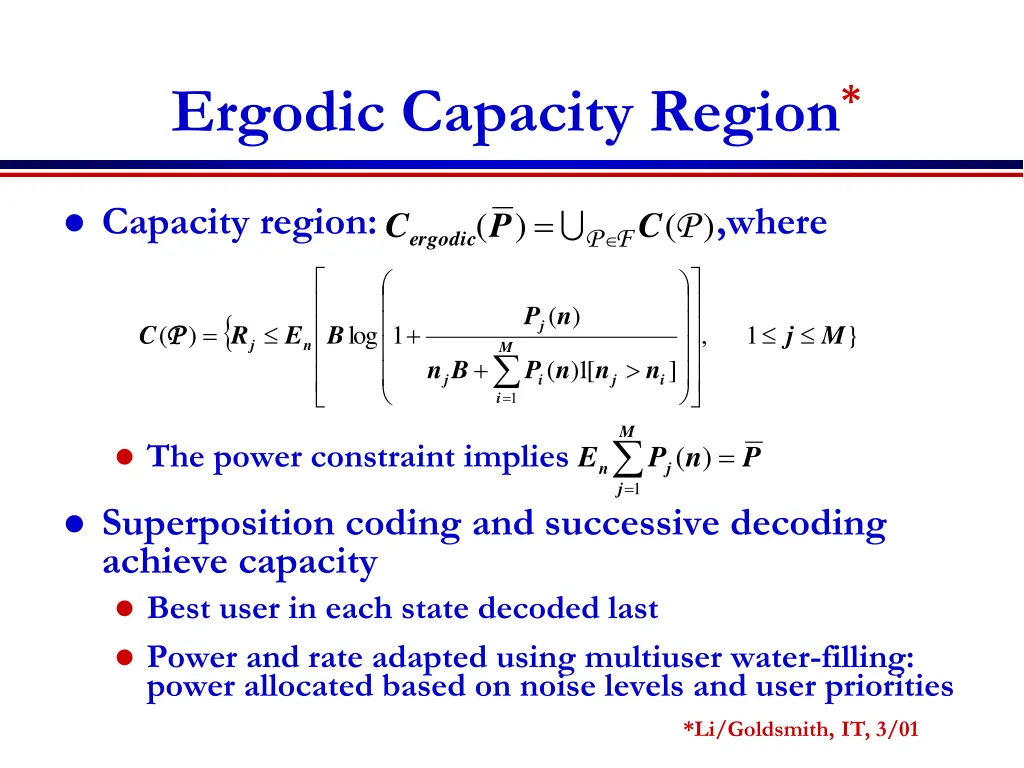 ergodic capacity region