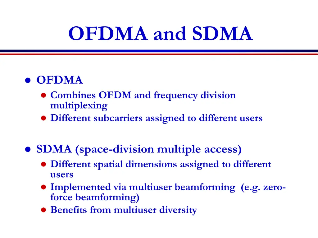 ofdma and sdma