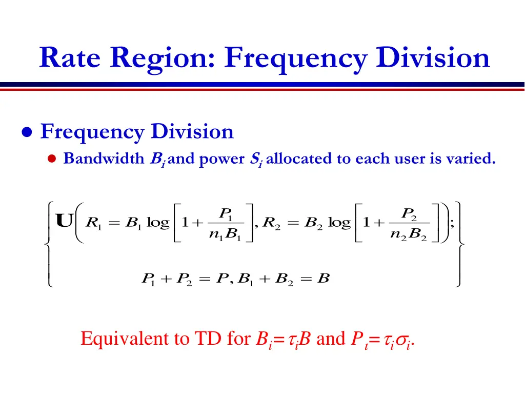 rate region frequency division