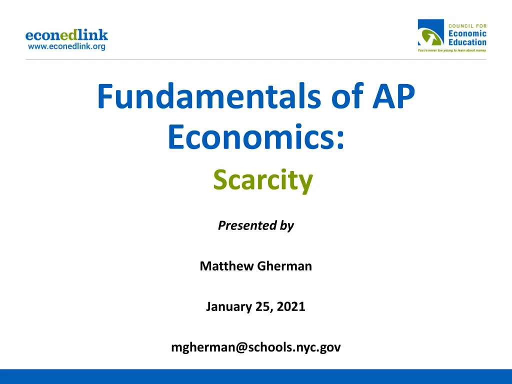 fundamentals of ap economics scarcity