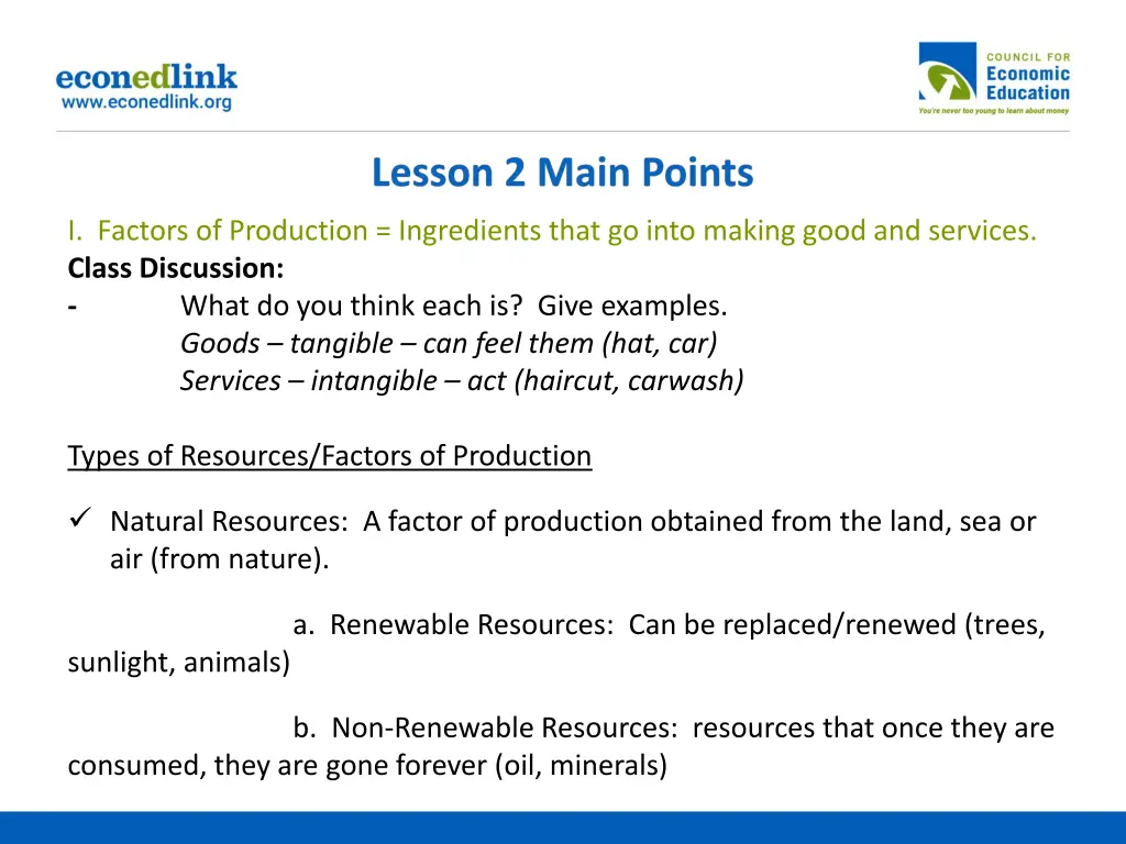 i factors of production ingredients that go into