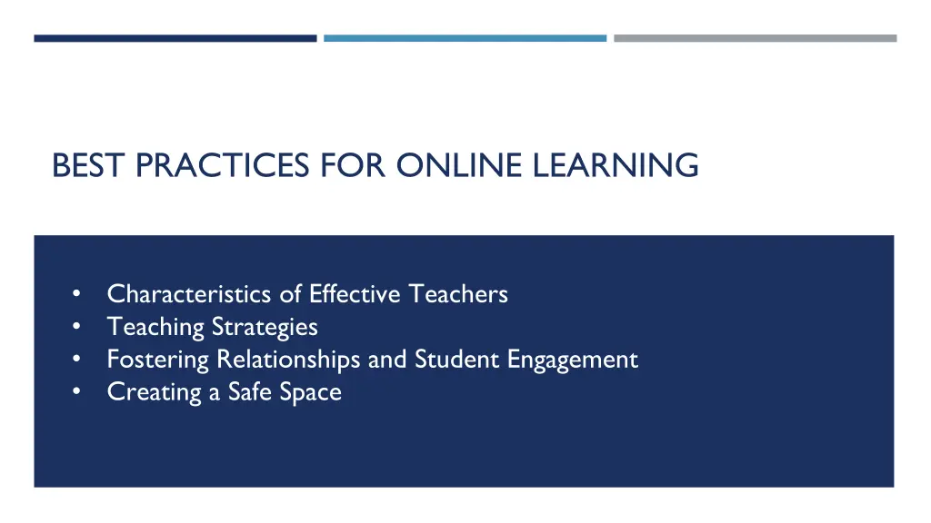 best practices for online learning
