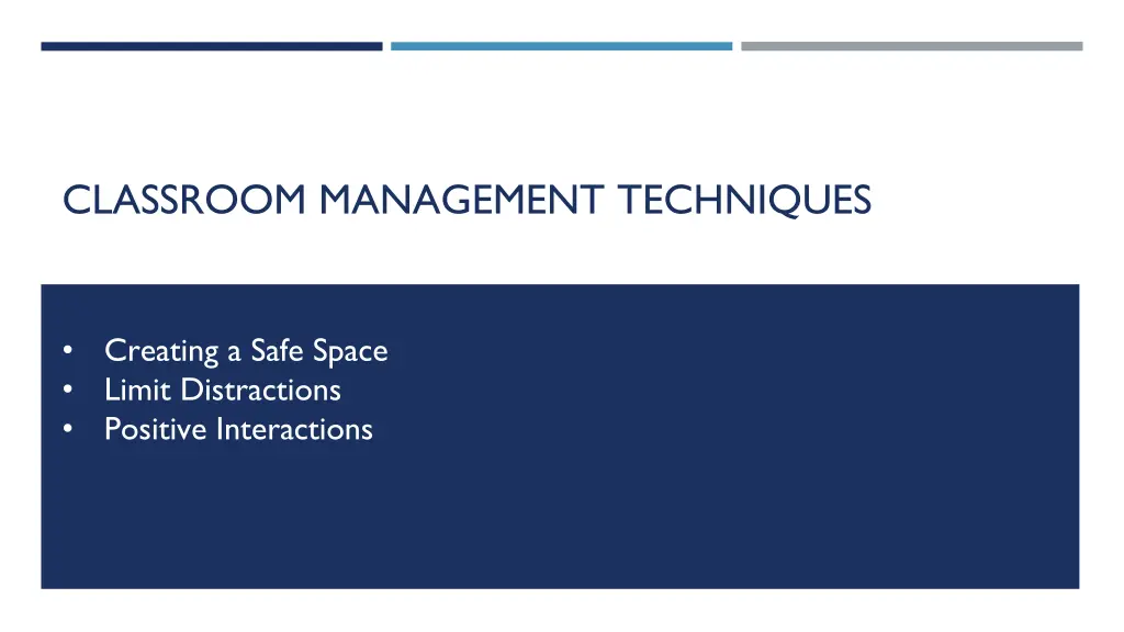 classroom management techniques