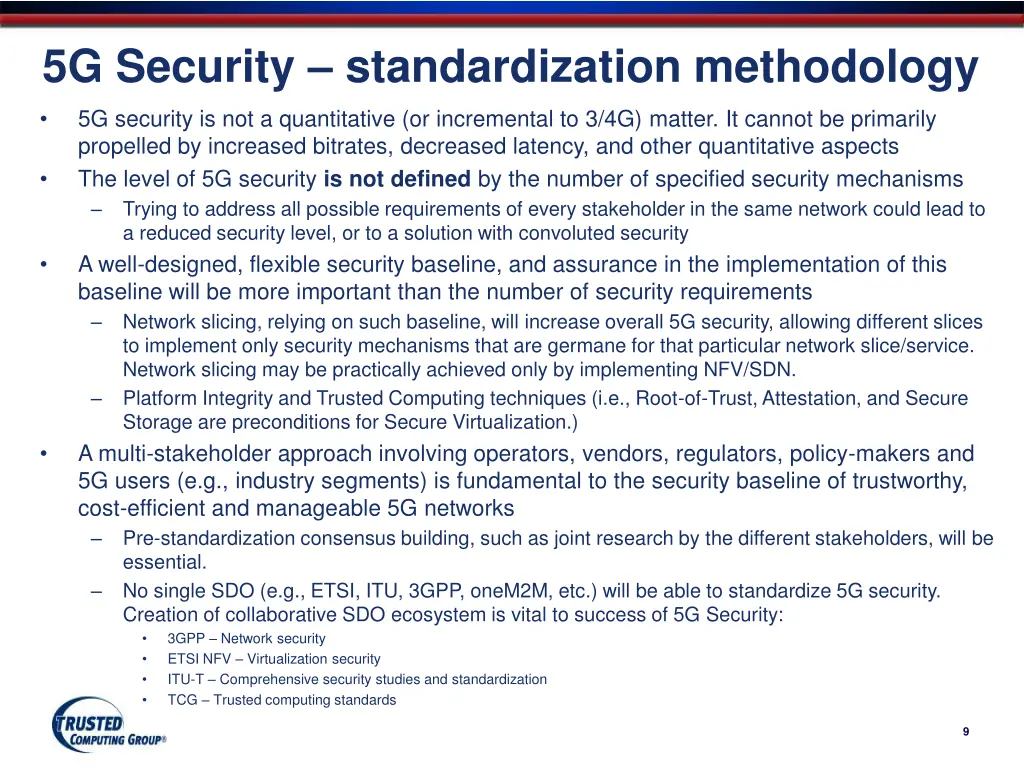 5g security standardization methodology
